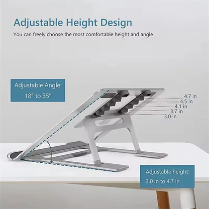 J006 Aluminum Alloy Laptop Heighten Cooling Stand Foldable Desktop Adjustable Notebook Bracket