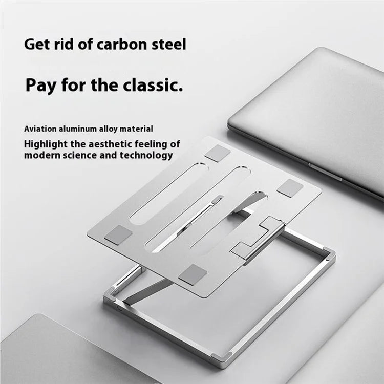 H12 Adjustable Aluminum Alloy Laptop Riser Desktop Stand Holder for Notebook Computer
