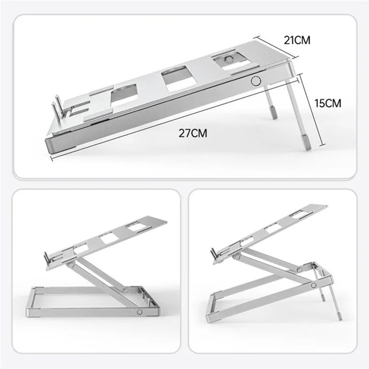 H12 Adjustable Aluminum Alloy Laptop Riser Desktop Stand Holder for Notebook Computer
