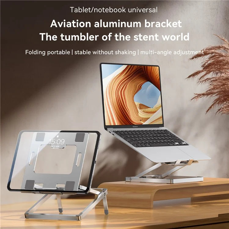 H12mini Foldable Tablet Stand Adjustable Angles Desktop Support for Laptops Up to 13.3 Inches