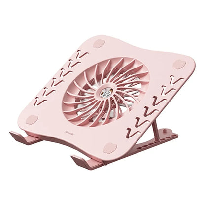 AZEADA AZ-X02 Folding Notebook Cooling Pad 7 Height Adjustable Laptop Tablets Stand with Cooling Fan