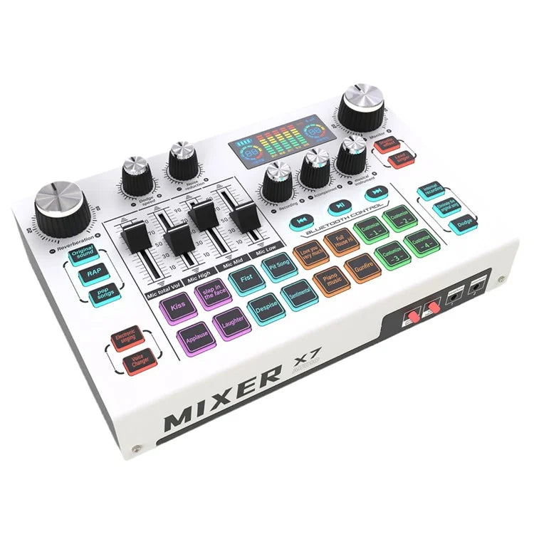 X7 Professional 48V Microphone Live Sound Card Live Broadcast Audio Mixer