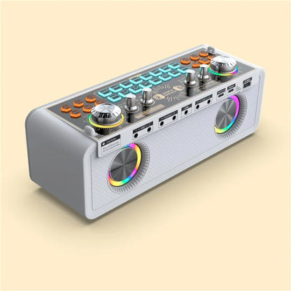 x10 Bluetooth Speaker Outdoor Live Broadcast Sound Card Machine with Microphone