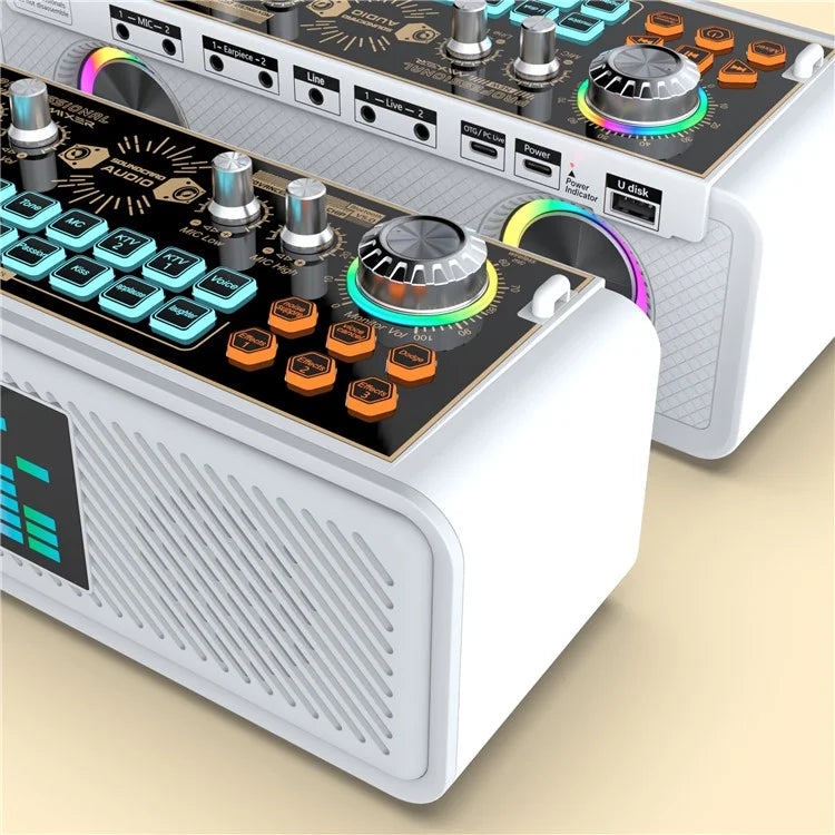 x10 Bluetooth Speaker Outdoor Live Broadcast Sound Card Machine with Microphone