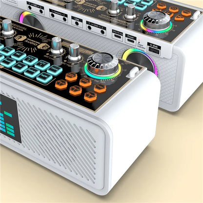 x10 Bluetooth Speaker Outdoor Live Broadcast Sound Card Machine with Microphone