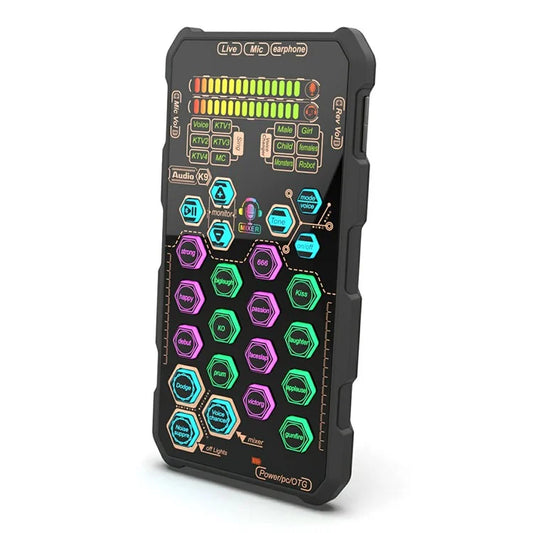 K9 Audio Mixer Live Sound Card and Audio Interface DJ Mixer Effects and Voice Changer