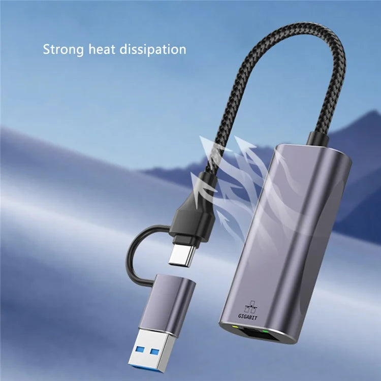 T30B Docking Station USB / Type-C to Gigabit Hub Adapter for Notebook, Tablet, Phones
