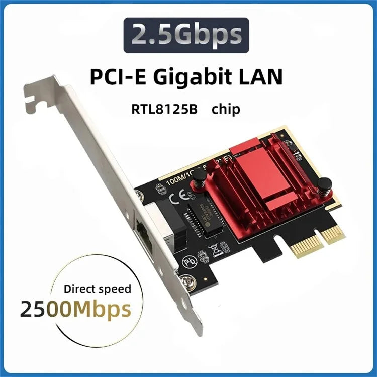 TXA092 Network Card Computer Gaming 2.5G Gigabit Ethernet Adapter Supports ROS, Esxi, PXE Boot