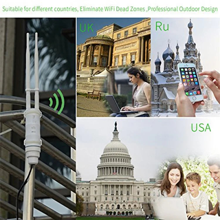WAVLINK WN570HN2 300Mbps High Power Outdoor Router with PoE Powered WAN / LAN Ports Weatherproof / AP / Repeater Mode