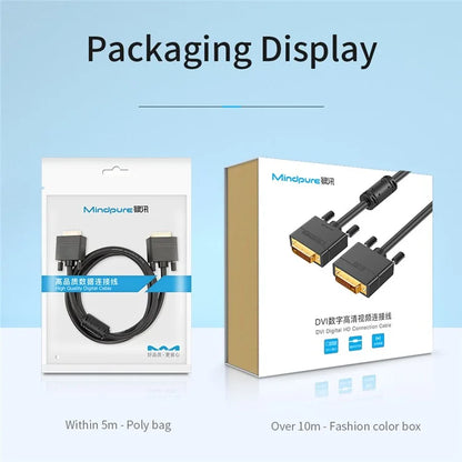 MINDPURE DV003 2m DVI Male to DVI Male Cable 24+1 DVI Digital 1080P HD Connection Cable