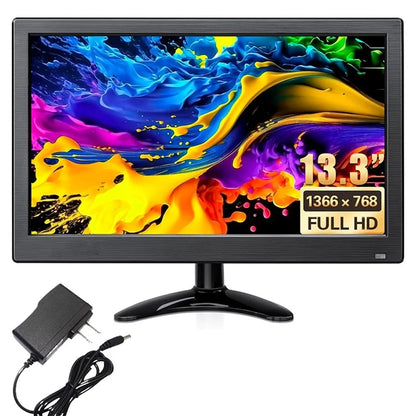 RX-103A 13.3" Full HD Monitor 1366x768 LED Display Screen with Remote Control