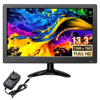 RX-103A 13.3" Full HD Monitor 1366x768 LED Display Screen with Remote Control