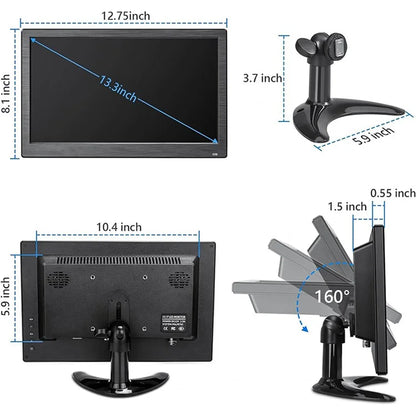 RX-103A 13.3" Full HD Monitor 1366x768 LED Display Screen with Remote Control