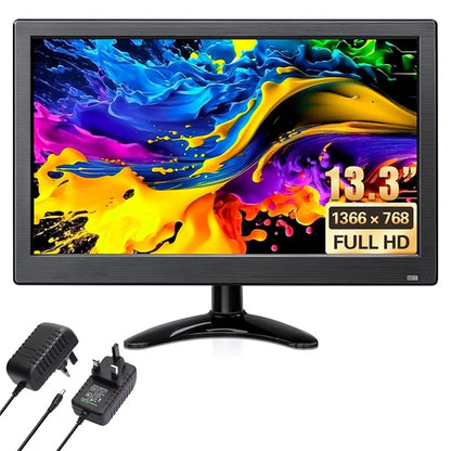 RX-103A 13.3" Full HD Monitor 1366x768 LED Display Screen with Remote Control