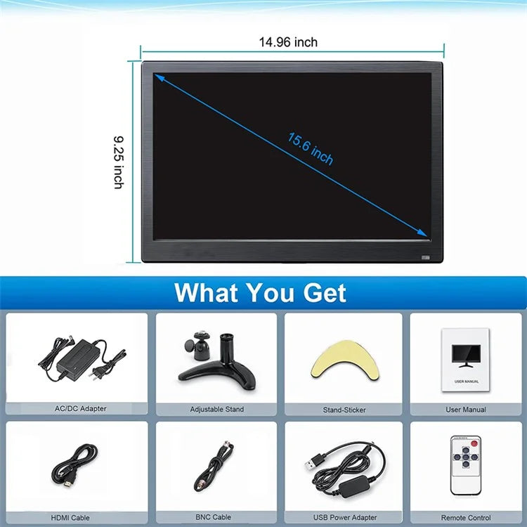 RX-105B 15.6-inch 1920*1080 Security Monitor LED Display with Remote Control