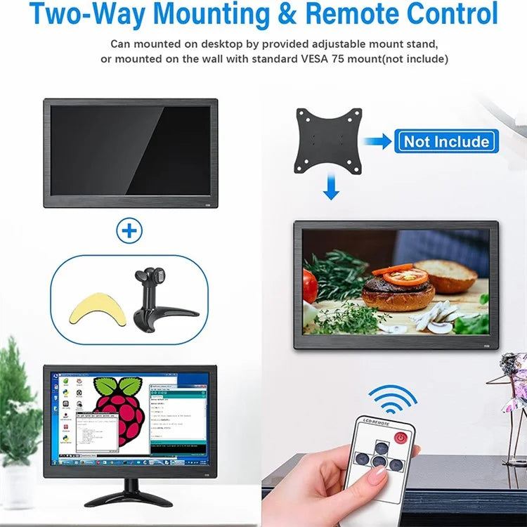 RX-102B 11.6-inch 1920*1080 Security Monitor HD Display with Remote Control