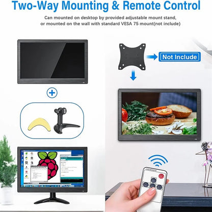RX-102B 11.6-inch 1920*1080 Security Monitor HD Display with Remote Control