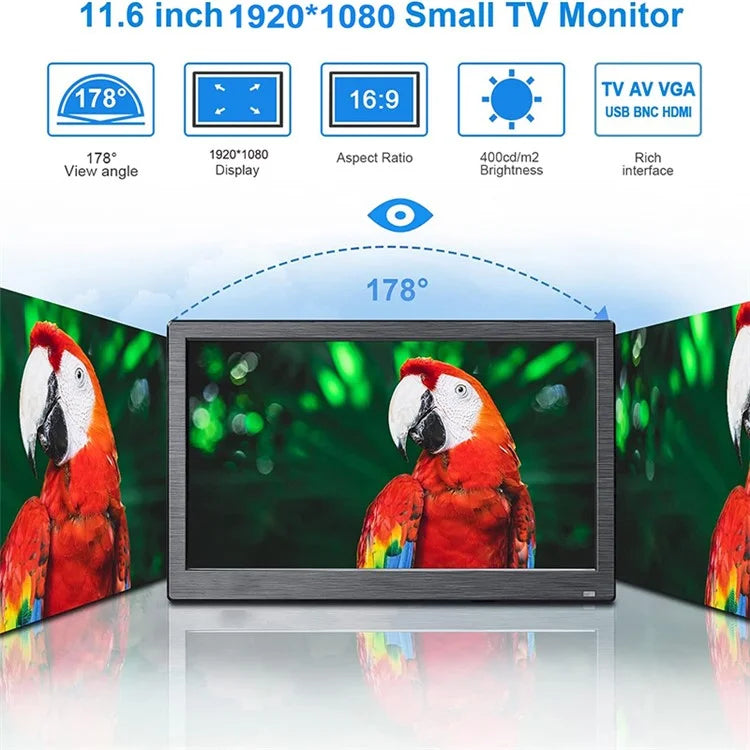 RX-102B 11.6-inch 1920*1080 Security Monitor HD Display with Remote Control