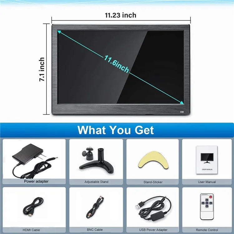 RX-102B 11.6-inch 1920*1080 Security Monitor HD Display with Remote Control