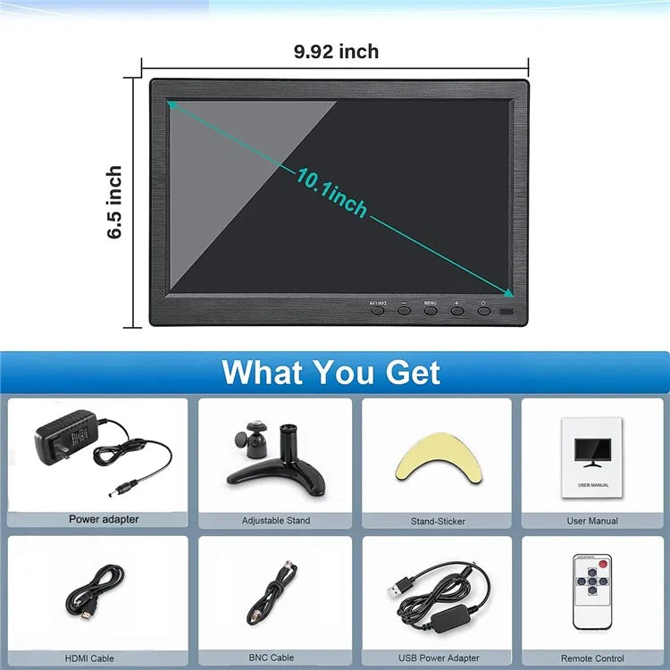 RX-101A 10.1-inch Security Monitor Portable Display with Remote Control