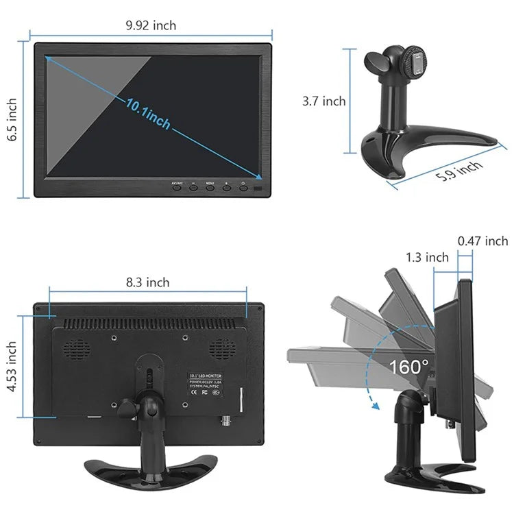 RX-101A 10.1-inch Security Monitor Portable Display with Remote Control