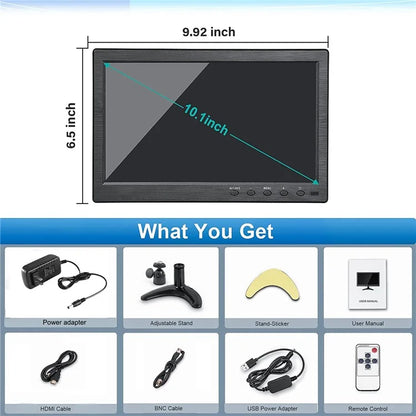 RX-101A 10.1-inch Security Monitor Portable Display with Remote Control