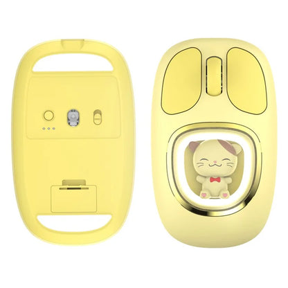Y-FRUITFUL M94 2.4G+Bluetooth 3.0+Bluetooth 5.0 Tri-Mode Mouse Cartoon Doll Wireless Mice