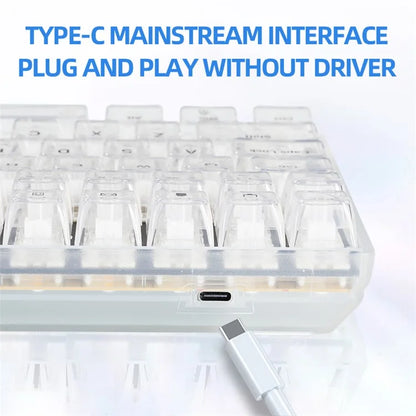 Y-FRUITFUL K10 Mechanical 100-Key Type-C Wired Keyboard with Clear Keycap