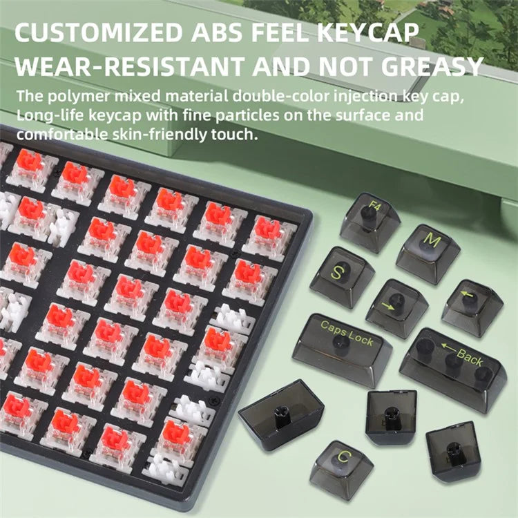 Y-FRUITFUL K10 Mechanical 100-Key Type-C Wired Keyboard with Clear Keycap