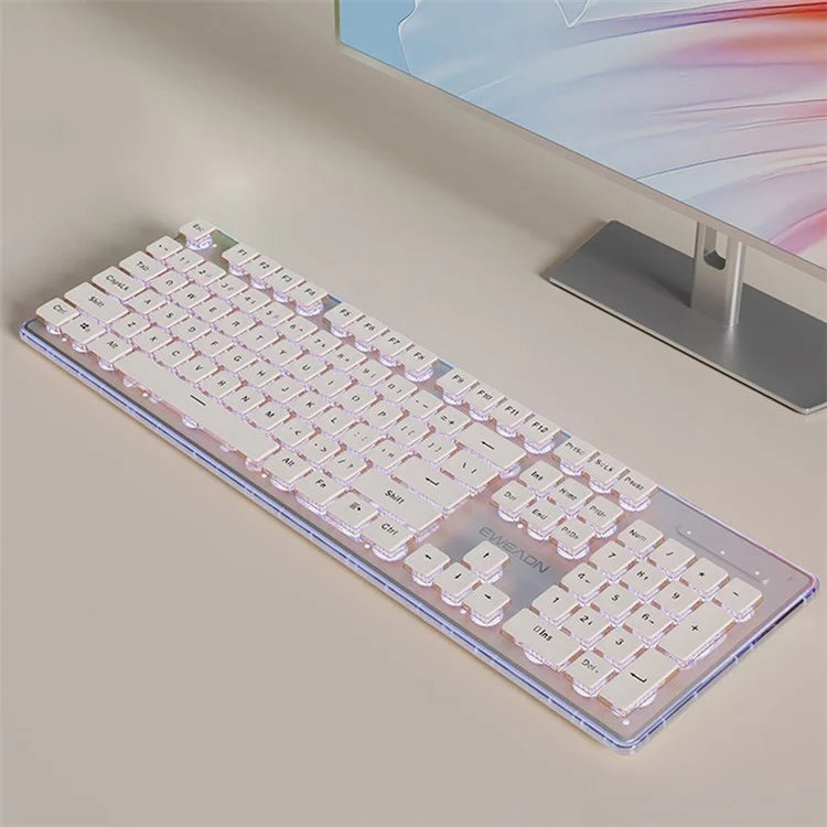 EWEADN V3 Home Office Computer Laptop Mute Keyboard USB Wired Backlit Keyboard