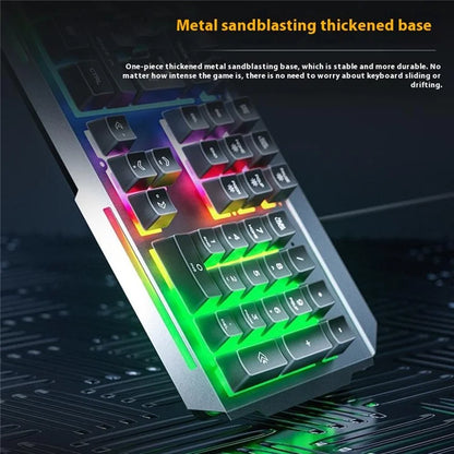 INPHIC K2 104-Key Wired Gaming Keyboard Metal Panel Mechanical Keyboard with 7 Color Backlit