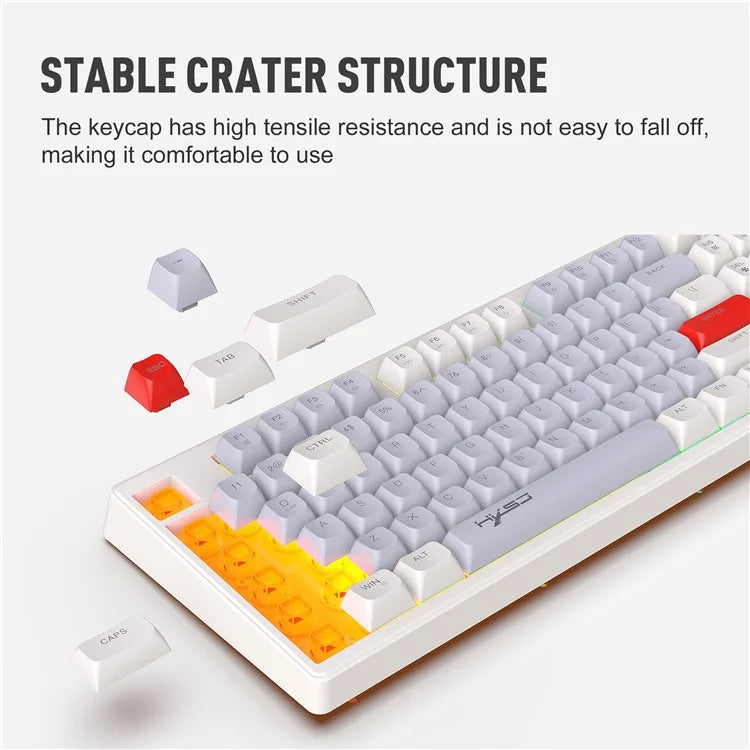 HXSJ V300 Mechanical Gaming Keyboard 108 Keys RGB Streamer Adjustable Backlit Wired Keyboard