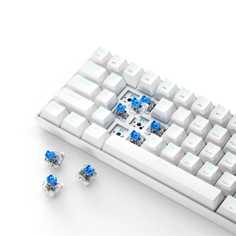 IBLANCOD K61 Mixed Color Keycap Mechanical Blue Backlight Gaming Keyboard for Computer