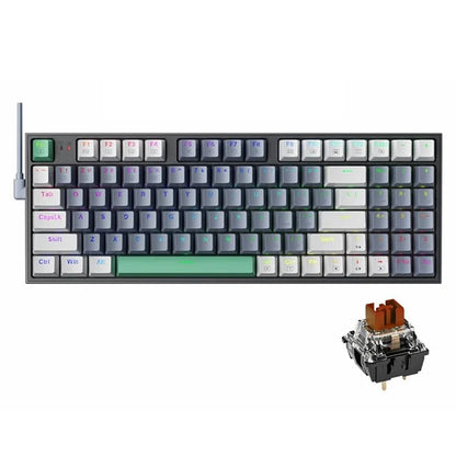 MACHENIKE K500-94 Wired Gaming Keyboard RGB Backlight Mechanical Feel Ergonomic Keyboard