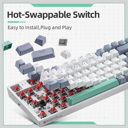 MACHENIKE K500-94 Wired Gaming Keyboard RGB Backlight Mechanical Feel Ergonomic Keyboard