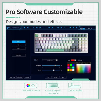 MACHENIKE K500-94 Wired Gaming Keyboard RGB Backlight Mechanical Feel Ergonomic Keyboard
