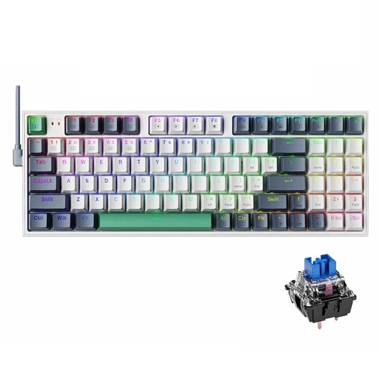 MACHENIKE K500-94 Wired Gaming Keyboard RGB Backlight Mechanical Feel Ergonomic Keyboard