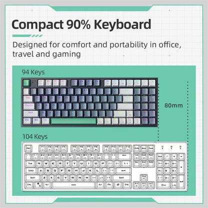 MACHENIKE K500-94 Wired Gaming Keyboard RGB Backlight Mechanical Feel Ergonomic Keyboard