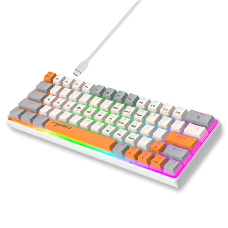 HXSJ V500 Mechanical Wired Keyboard 63 Keys Gaming Keyboard with Backlight Effect