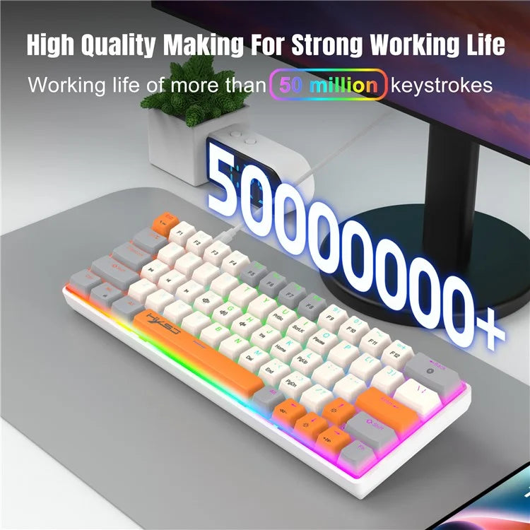 HXSJ V500 Mechanical Wired Keyboard 63 Keys Gaming Keyboard with Backlight Effect