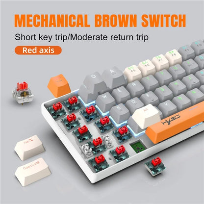 HXSJ V500 Mechanical Wired Keyboard 63 Keys Gaming Keyboard with Backlight Effect