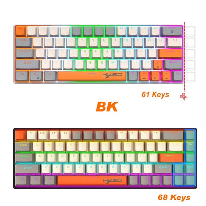 HXSJ K88 Gaming Keyboard 68 Keys Mechanical Wired Keyboard with LED Backlit