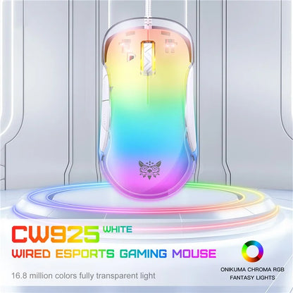 ONIKUMA CW925 USB Wired Gaming Mouse RGB Light Computer Laptop Mice