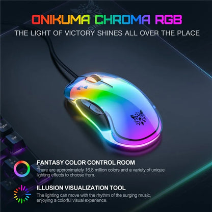 ONIKUMA CW925 USB Wired Gaming Mouse RGB Light Computer Laptop Mice