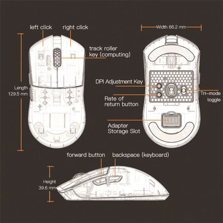 DARMOSHARK M3 Pro Tri-Mode 2.4G / USB-C / Bluetooth Mouse Wireless Gaming Mouse PAW3395 Chip for Laptop PC