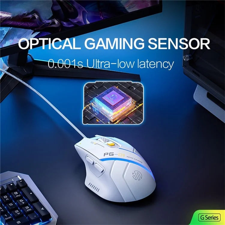 INPHIC PG1 USB Wired E-Sports Gaming Mouse RGB Light Computer Laptop Mice