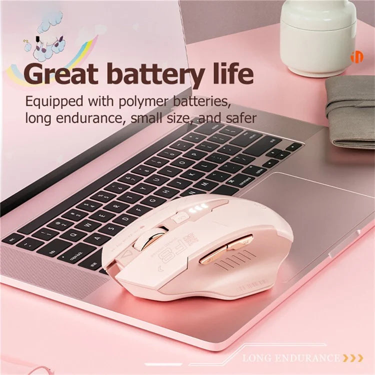 INPHIC F8 Rechargeable 2.4G Wireless Gaming Working Girls Mouse Computer Laptop Mute Mice