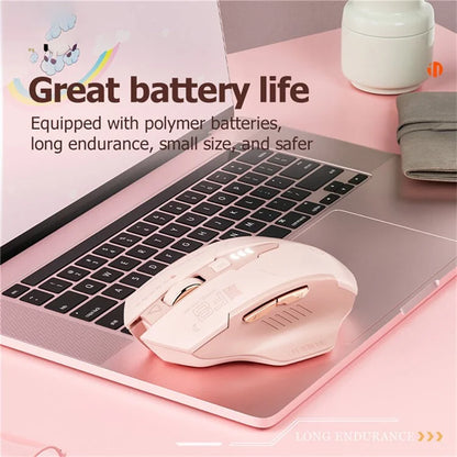 INPHIC F8 Rechargeable 2.4G Wireless Gaming Working Girls Mouse Computer Laptop Mute Mice