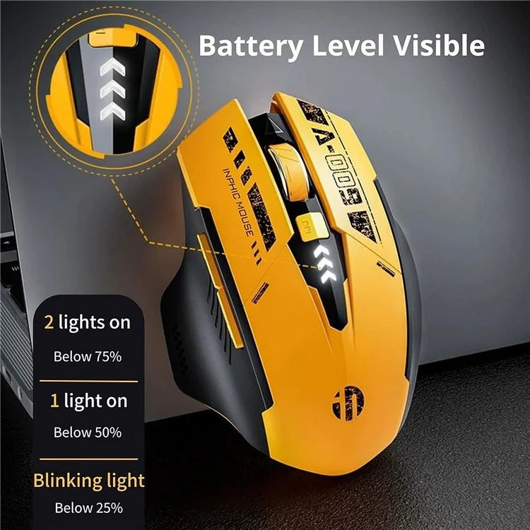 INPHIC A9 Bluetooth + 2.4G Wireless Three-Mode Mouse 5 DPI Ergonomic Gaming Mice
