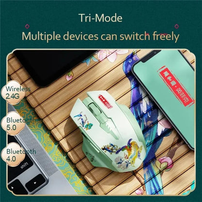 INPHIC A10 Summer Palace Style Bluetooth 4.0 / Bluetooth 5.0 / 2.4G Wireless Mouse Home Office Mute Mice